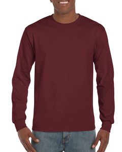 Gildan GD014 - Ultra Cotton™ adult t-shirt met lange mouw Maroon