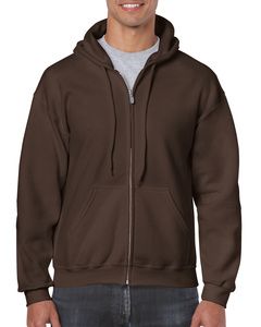 Gildan 18600 - Heavyweight Hoodie Sweatshirt met Volledige Rits Dark Chocolate