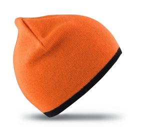 Result RC046 - Aan 2 kanten draagbare muts fashion fit  Bright Orange / Black