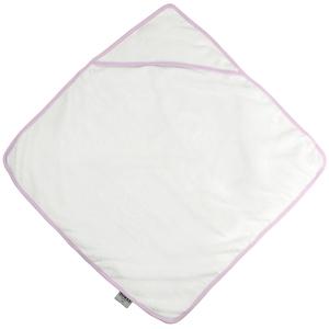 Towel city TC036 - Babyhanddoek met capuchon White/ Pink