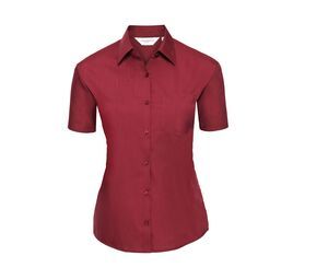 Russell Collection JZ35F - Dames Poplin Overhemd Classic Red