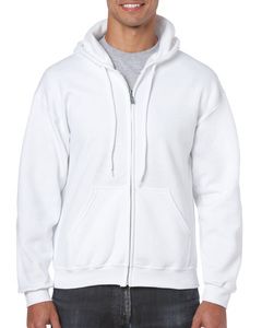 Gildan GN960 - Heavy Blend Adult Hoodie Sweatshirt Met Volledige Rits White