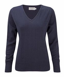 Russell Collection JZ10F - V-Hals Pullover French Navy