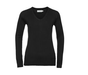 Russell Collection JZ10F - V-Hals Pullover Black