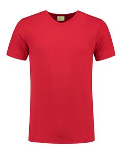 Lemon & Soda LEM1264 - T-shirt V-hals katoen/elastisch voor hem Red