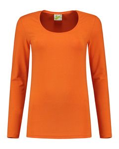 Lemon & Soda LEM1267 - T-shirt Crewneck katoen/elastiek voor haar Orange