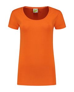 Lemon & Soda LEM1268 - T-shirt Crewneck katoen/elastiek voor haar Orange