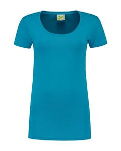 Lemon & Soda LEM1268 - T-shirt Crewneck katoen/elastiek voor haar Turquoise