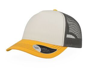 ATLANTIS AT180 - Casquette Rapper en coton canvas White / Yellow / Dark Grey