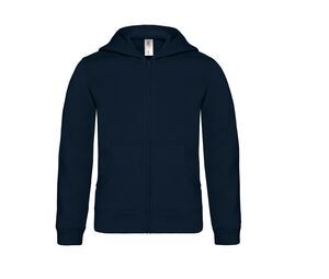 B&C BC504 - Sweat capuche zippé enfant Navy