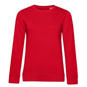 B&C BCW32B - Bio-sweatshirt voor dames met ronde hals Red