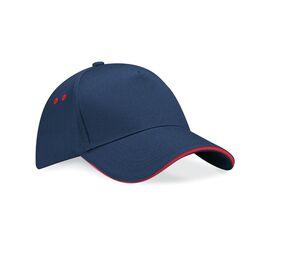 Beechfield BF15C - Ultimate 5 Panel Pet - Sandwich Klep French Navy / Classic Red