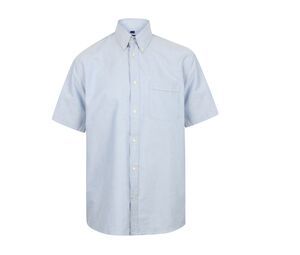 Henbury HY515 - Classic Oxford Overhemd met Korte Mouw Pool Blue