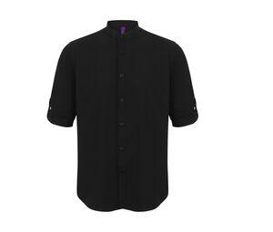 Henbury HY592 - Overhemd heren mao kraag Black