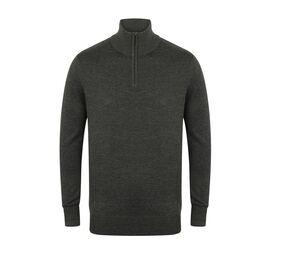 Henbury HY729 - Trui ritskraag Grey Marl