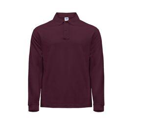 JHK JK215 - Heren polo met lange mouwen Burgundy