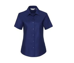 Russell Collection JZ33F - Easy Care Oxford Overhemd Met Korte Mouw Bright Royal