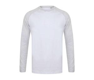SF Men SF271 - Baseball T-shirt met lange mouwen White / Heather Grey