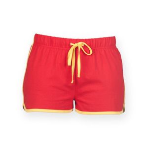 SF Women SK069 - Shorts retro dames Red / Yellow