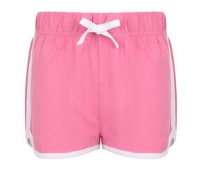 SF Mini SM069 - Kinderen retro shorts Bright Pink / White