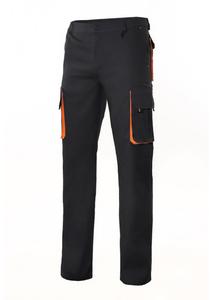 VELILLA V3004 - BROEK MULTI-POCKET TWEEKLEURIG Black / Orange