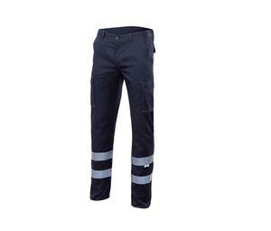 VELILLA V3014S - BROEK STRETCH MULTI-POCKET MET REFLECTERENDE STREPEN Navy