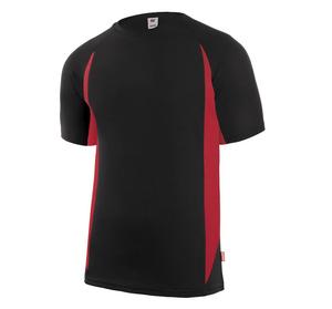 VELILLA V5501 - T-SHIRT TECHNIQUE BICOLORE Black / Red