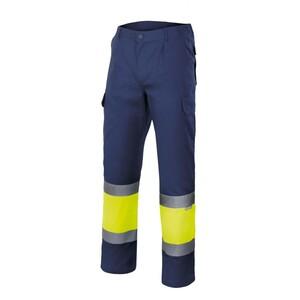 VELILLA VL157 - BROEK TWEEKLEURIG HOGE ZICHTBAARHEID Navy/Fluo Yellow