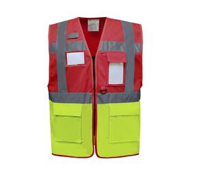 Yoko YK820 - Hoge zichtbaarheid mesh vest Red / Hi Vis Yellow