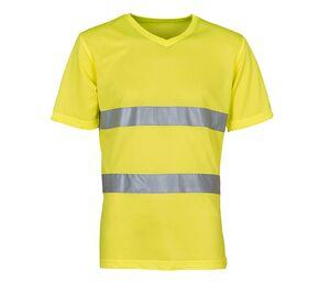 Yoko YK910 - Hoge zichtbaarheid V-nek T-shirt Hi Vis Yellow
