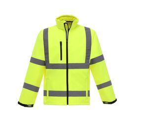 Yoko YKK09 - Softshell jas met hoge zichtbaarheid Hi Vis Yellow