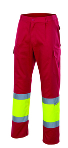 Velilla 157 - HV TWO-TONE TROUSERS Red/Hi-Vis Yellow