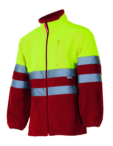 Velilla 183 - HV TWO-TONE FLEECE JACKET Red/Hi-Vis Yellow