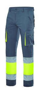 Velilla 303002S - HV TWO-TONE STRETCH TROUSERS GREY/HI-VIS YELLOW