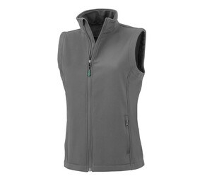 RESULT RS902F - WOMENS RECYCLED 2-LAYER PRINTABLE SOFTSHELL BODYWARMER Workguard Grey
